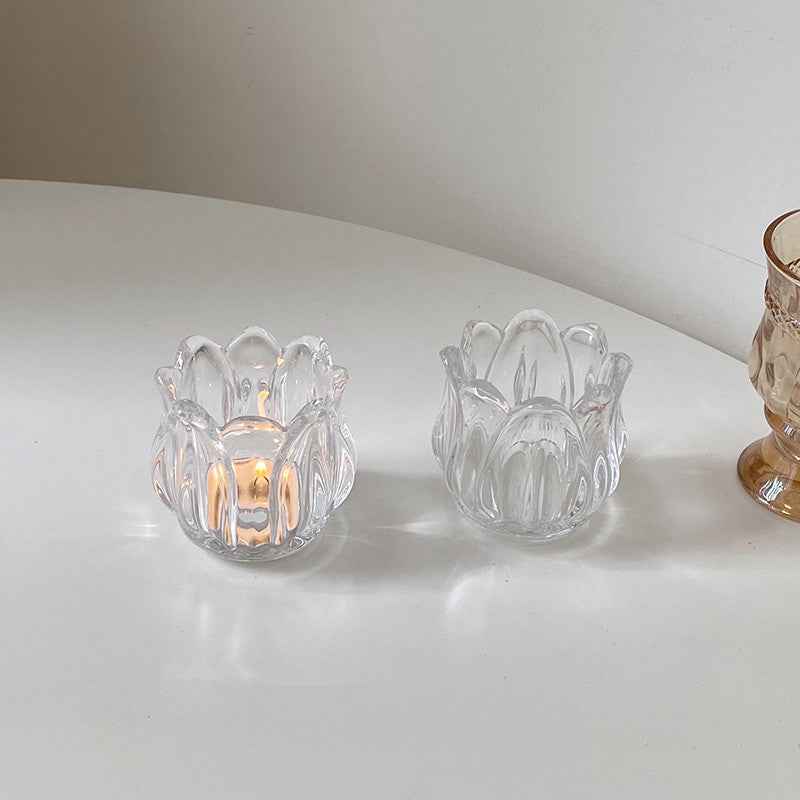Glass Tulip Candle Holder