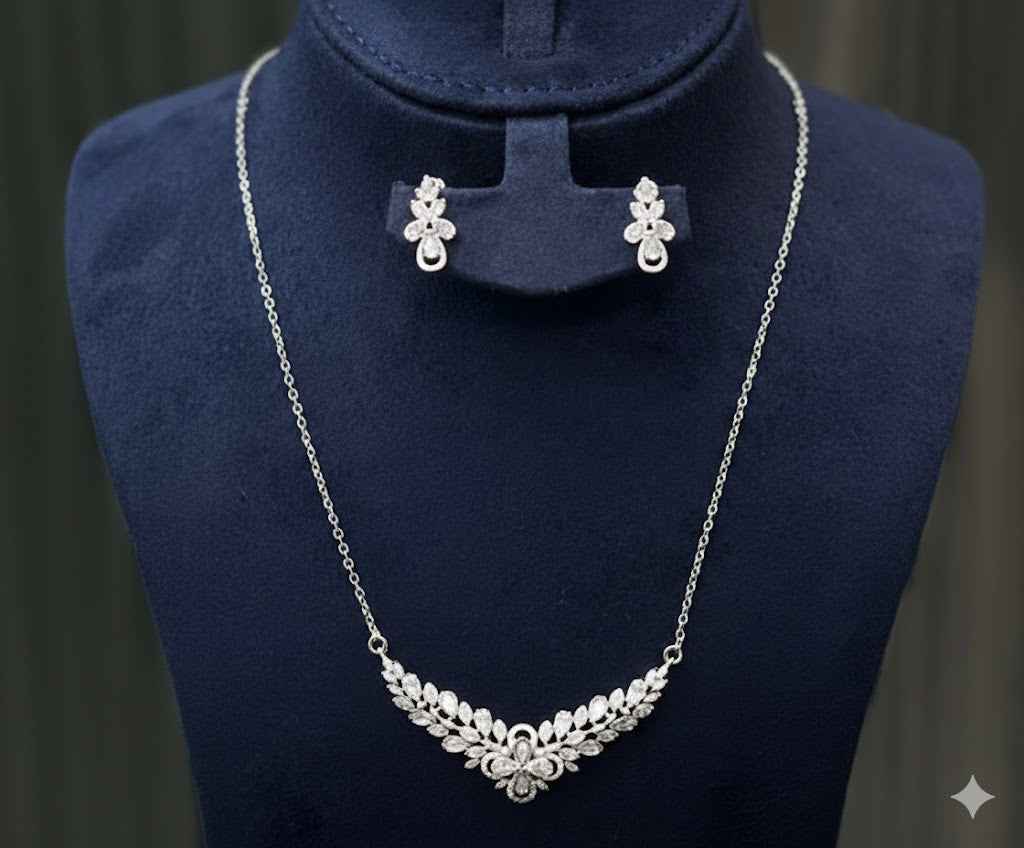Crystal Leaf Jewelry Set