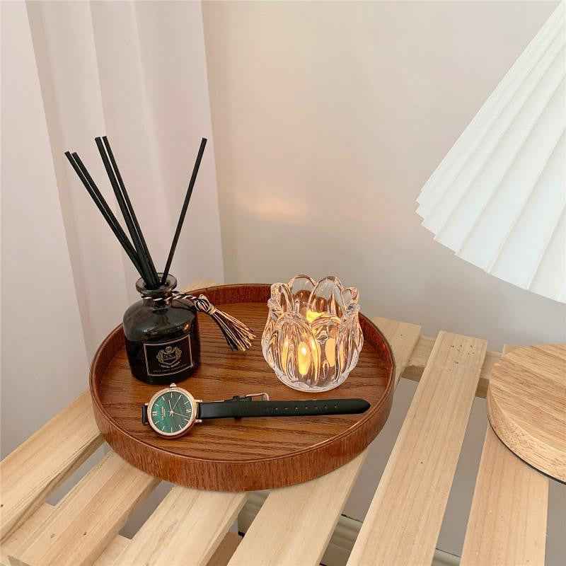 Glass Tulip Candle Holder