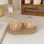 Glass Tulip Candle Holder